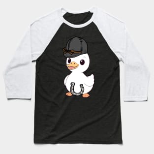 Funny duck is ready to ride a horse Baseball T-Shirt